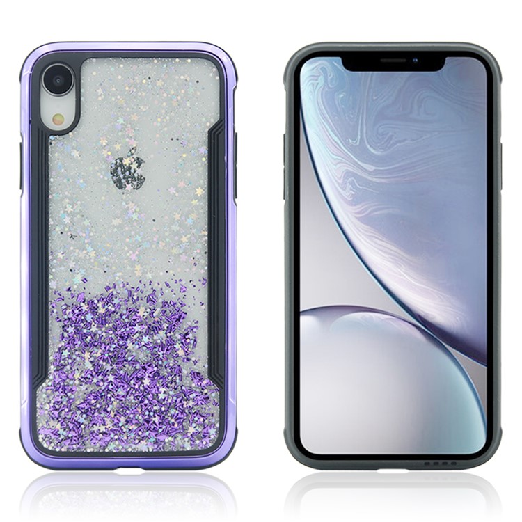 Shop PC Back + TPU Frame Shiny Glittery Phone Case for iPhone XR 6.1