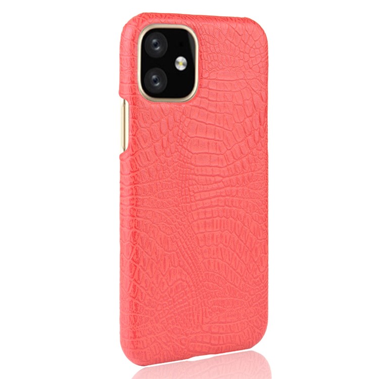 Crocodile Texture PU Case de Teléfono de Cuero Para Iphone 11 6.1 Pulgadas (2019) - Rojo-3