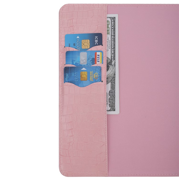 Crocodile Skin Leather Wallet Tablet Case for iPad 9.7-inch (2018) / 9.7-inch (2017) / Air 2 / Air - Pink-5