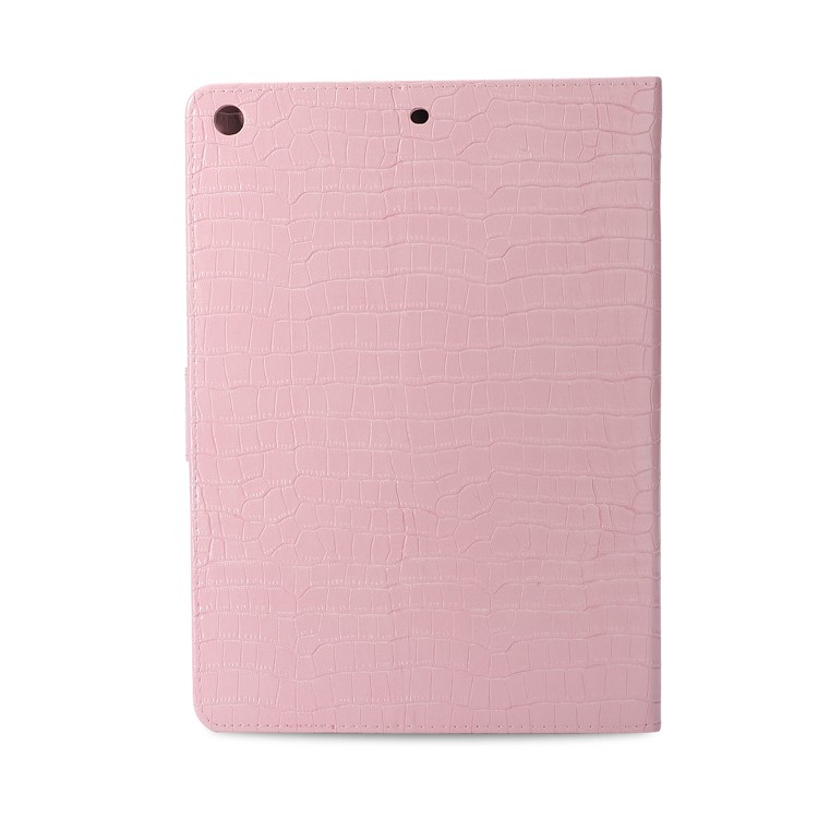 Crocodile Skin Leather Wallet Tablet Case Cover for  iPad 9.7-inch (2018)/9.7-inch (2017)/Air 2/Air - Pink-2