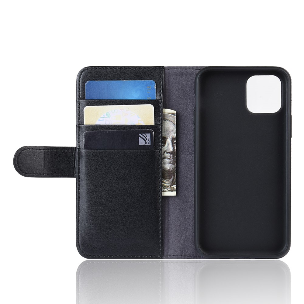 Genuine Split Leather Phone Cover for iPhone (2019) 6.5-inch - Black-4