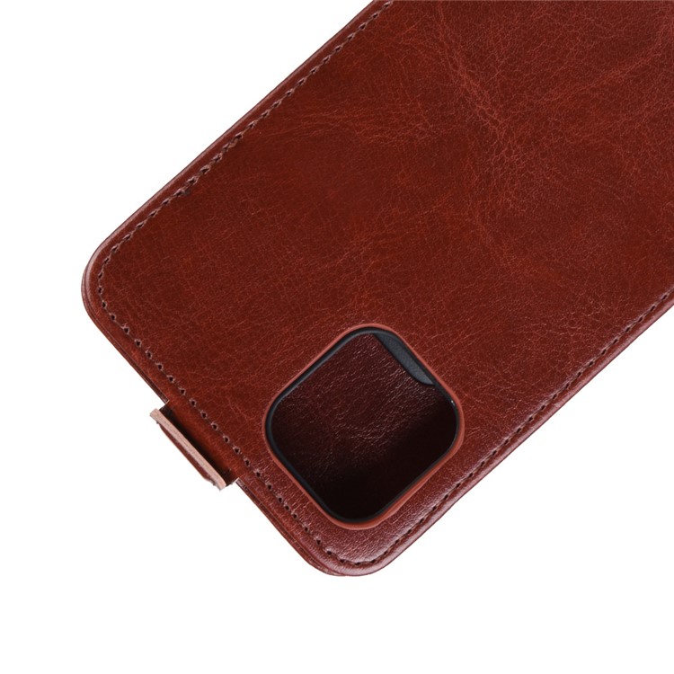 Vertical Flip Leather Phone Case with Card Slot for iPhone (2019) 6.5-inch - Brown-3