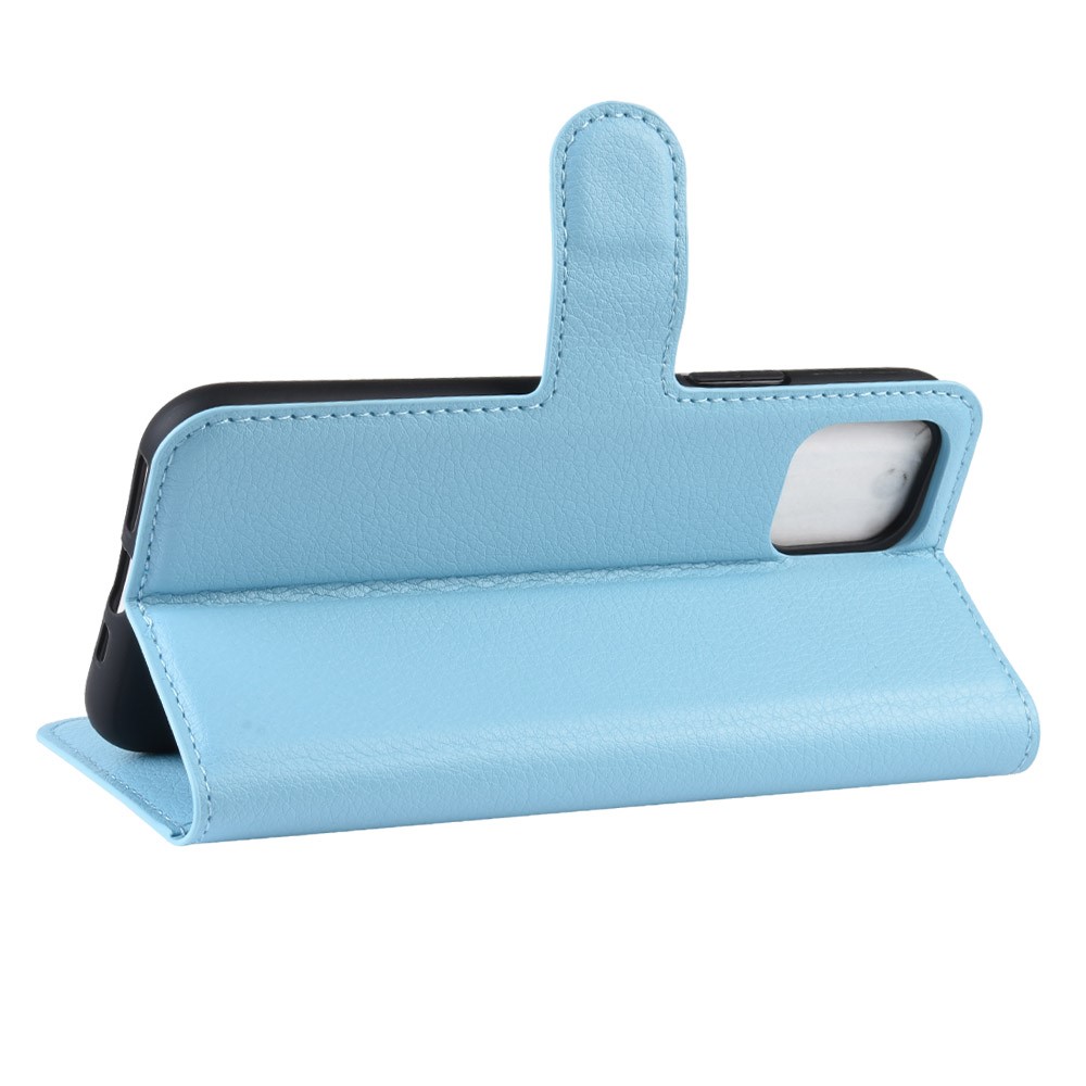 Lichia Pele Carteira Estojo De Couro Para Iphone (2019) 5,8 Polegadas - Bebê Azul-5