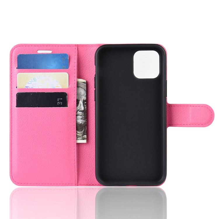 Lichia Pele Carteira Estojo De Couro Para Iphone (2019) 5,8 Polegadas - Rosa-3