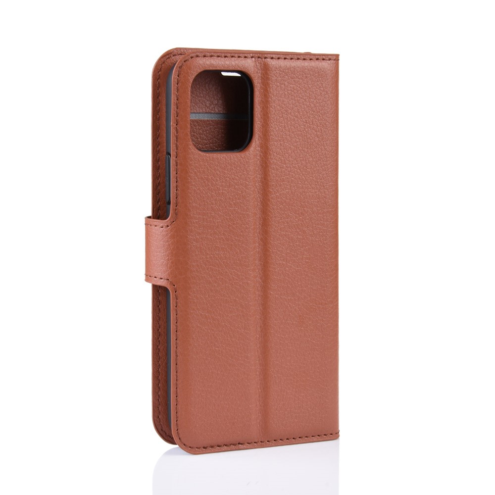 Lichia Pele Carteira Estojo De Couro Para Iphone (2019) 5,8 Polegadas - Castanho-6