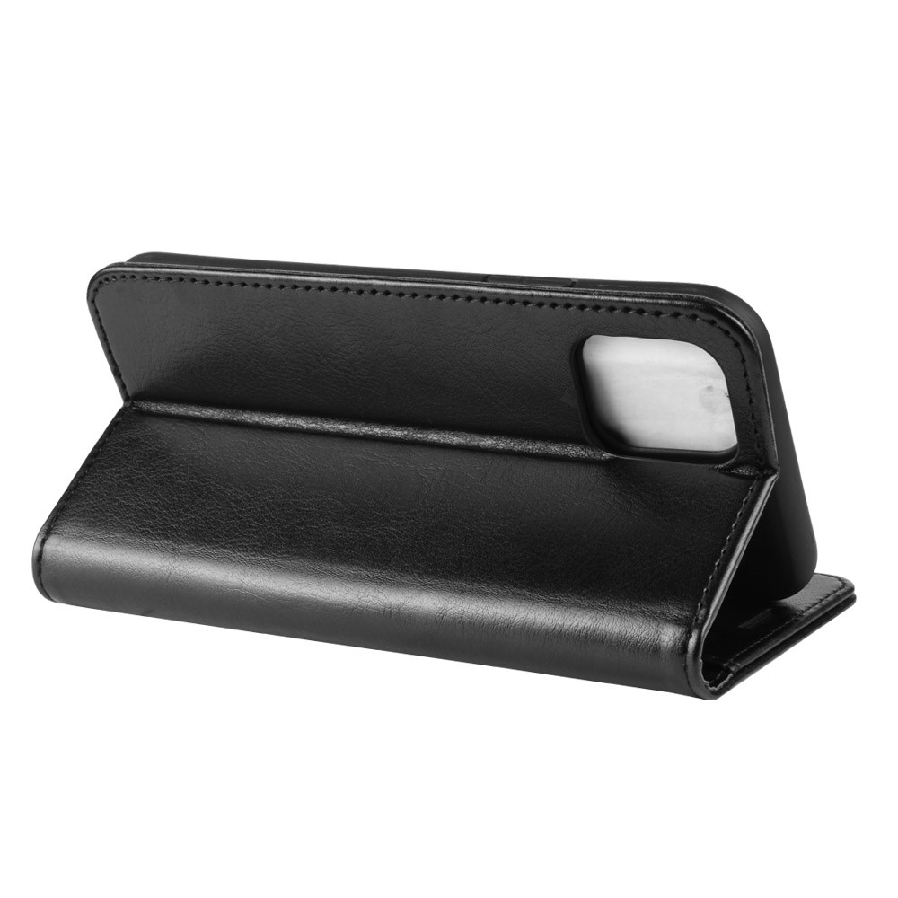 Pu En Cuir Stand Portefeuille Couverture De Téléphone Pour IPhone 11 Pro 5.8 Pouces (2019) - Le Noir-6