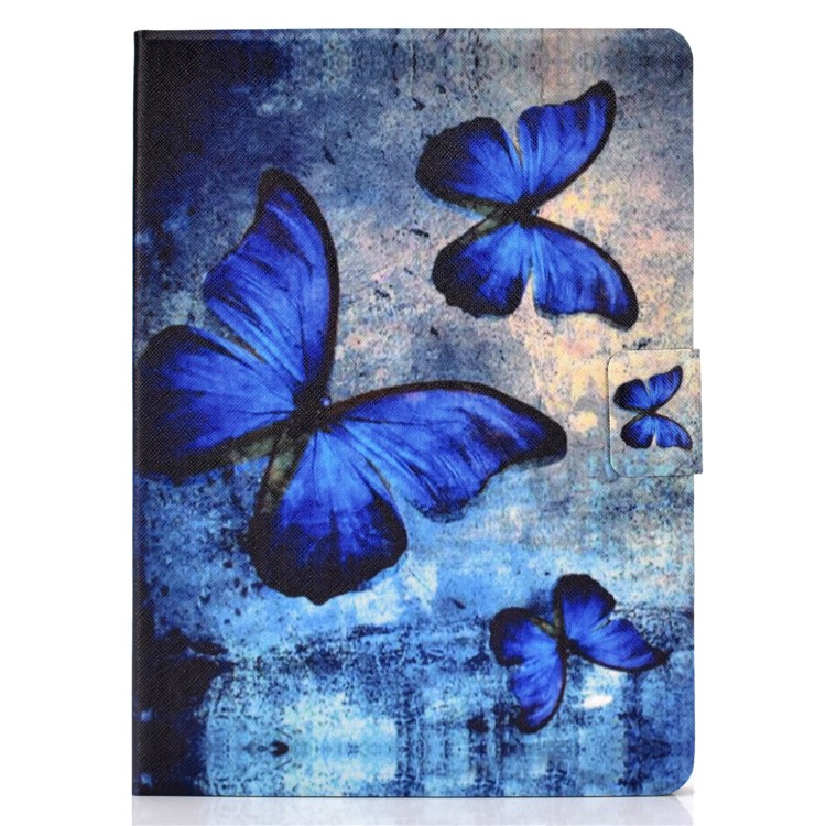 Shock-proof Pattern Printing Card Slot Stand PU Leather Tablet Casing for iPad Pro 11-inch (2018) - Blue Butterflies-2