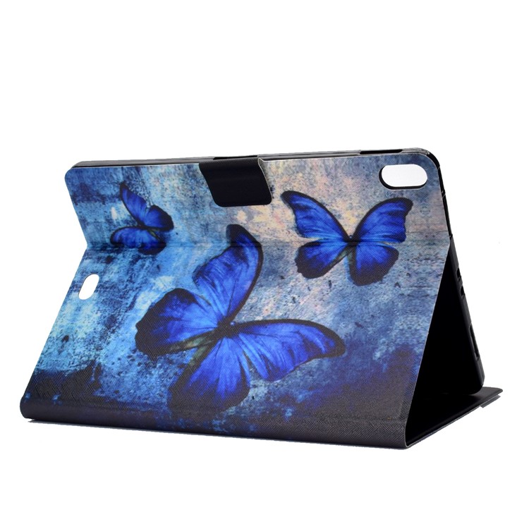 Shock-proof Pattern Printing Card Slot Stand PU Leather Tablet Casing for iPad Pro 11-inch (2018) - Blue Butterflies-4
