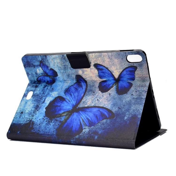 Shock-proof Pattern Printing Card Slot Stand PU Leather Tablet Casing for iPad Pro 11-inch (2018) - Blue Butterflies-4