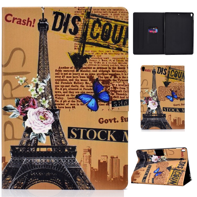 

Pattern Printing PU Leather Card Slot Stand Tablet Shell for iPad Pro 10.5-inch (2017) / Air 10.5 inch (2019) - Eiffel Tower, iPad Pro 10.5-inch (2017)