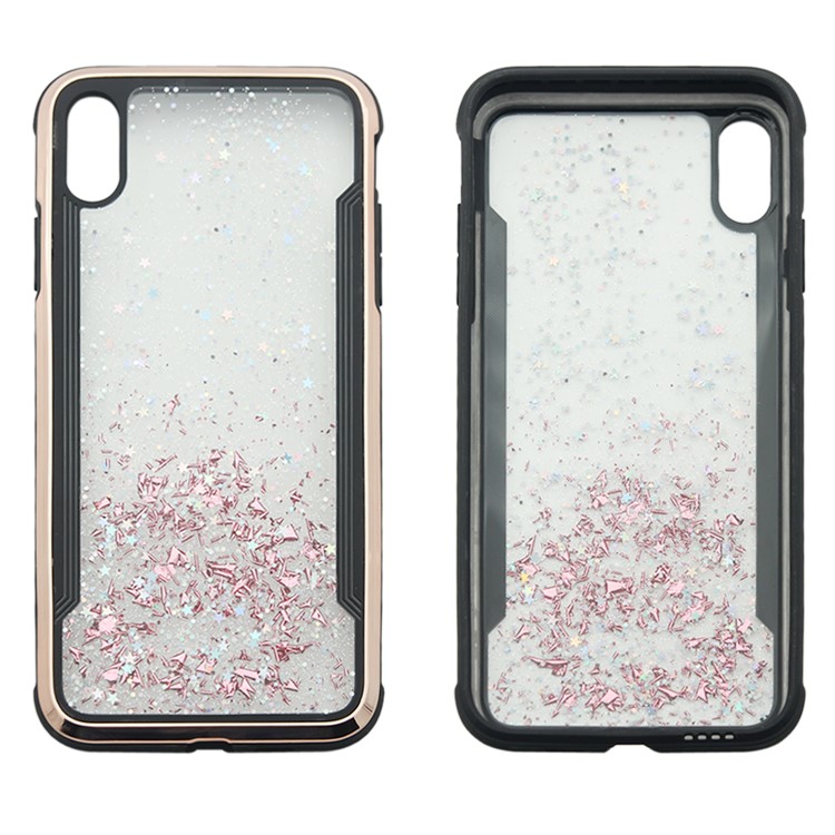 PC+TPU Shiny Glittery Phone Case for iPhone X / XS - Rose-8