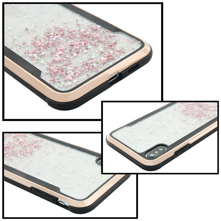 PC+TPU Shiny Glittery Phone Case for iPhone X / XS - Rose-9