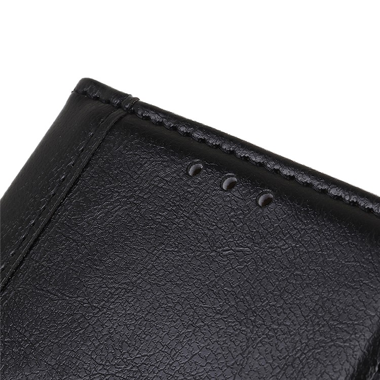 Cowhide Texture Wallet Stand PU Leather Phone Case for iPhone (2019) 5.8-inch - Black-7