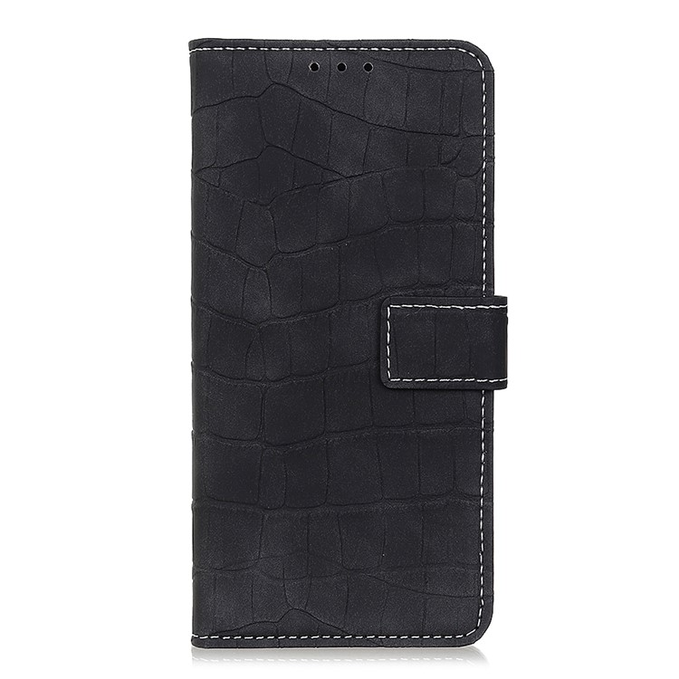 Crocodile Texture PU le Cuir Stand Portefeuille Portefeuille Pour Apple Iphone 11 6,1 Pouces (2019) - le Noir-4