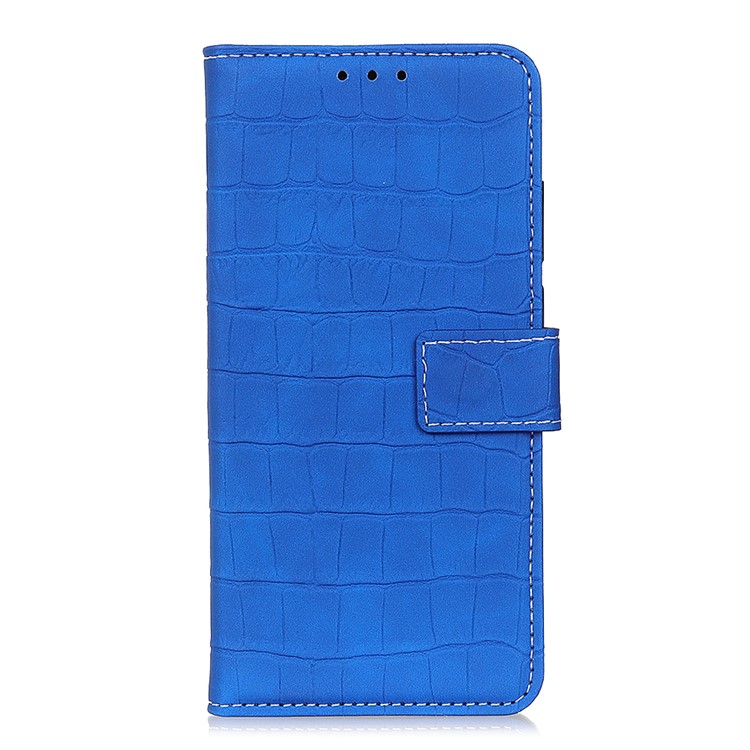 Crocodile Texture Leather Wallet Stand Phone Case Cover for iPhone (2019) 5.8-inch - Blue-5