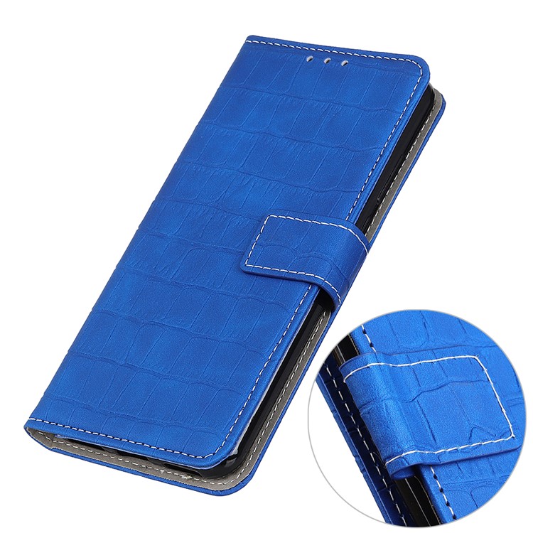 Crocodile Texture Leather Wallet Stand Phone Case Cover for iPhone (2019) 5.8-inch - Blue-7