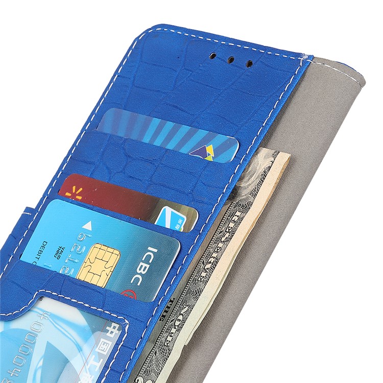 Crocodile Texture Leather Wallet Stand Phone Case Cover for iPhone (2019) 5.8-inch - Blue-8