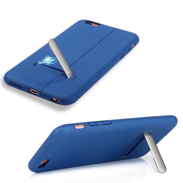 Auto-absorbed Kickstand PC Phone Back Case for iPhone 6/6s - Blue-3