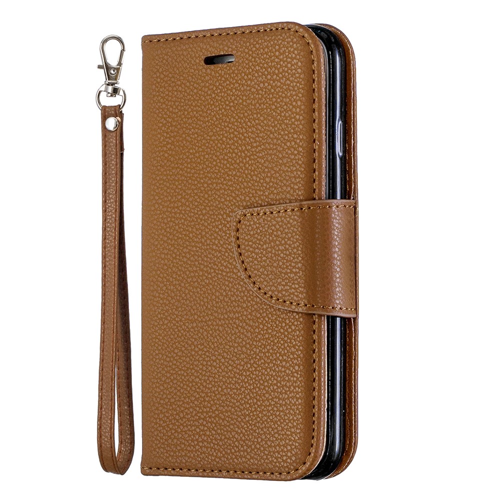 Case de Support de Portefeuille en Cuir de Texture Litchi Pour Iphone 6/6S - Brun