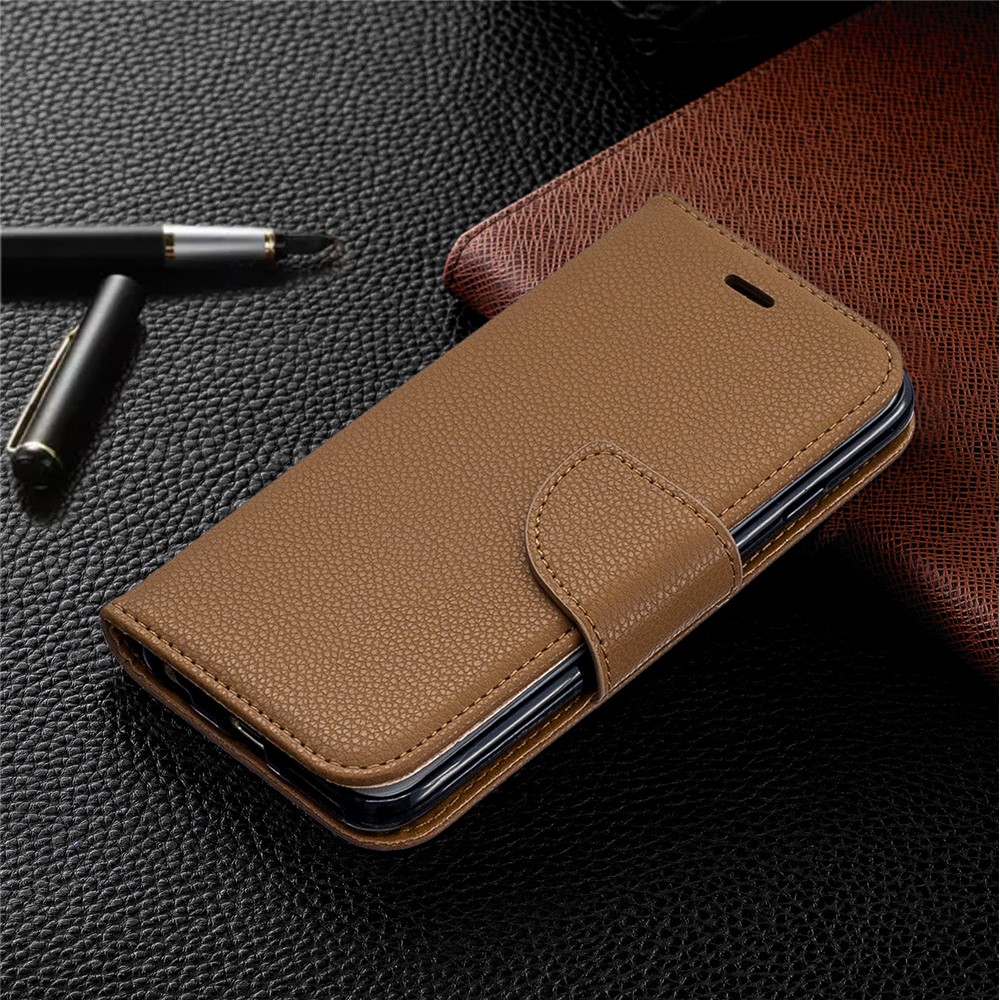 Case de Support de Portefeuille en Cuir de Texture Litchi Pour Iphone 6/6S - Brun