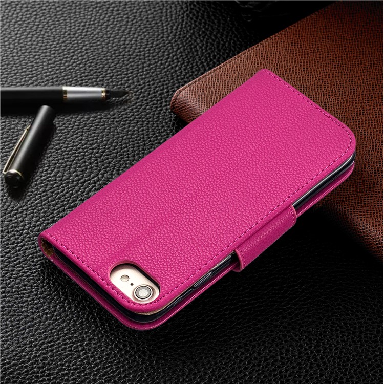 Litchi Texture Leather Wallet Stand Case for iPhone 7/8 - Rose-7