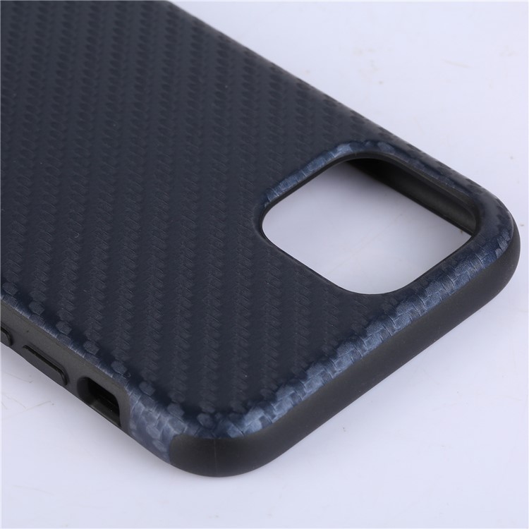 PU Leather Coated Flexible TPU Mobile Phone Case for iPhone (2019) 5.8-inch - Black Carbon Fiber Texture-3