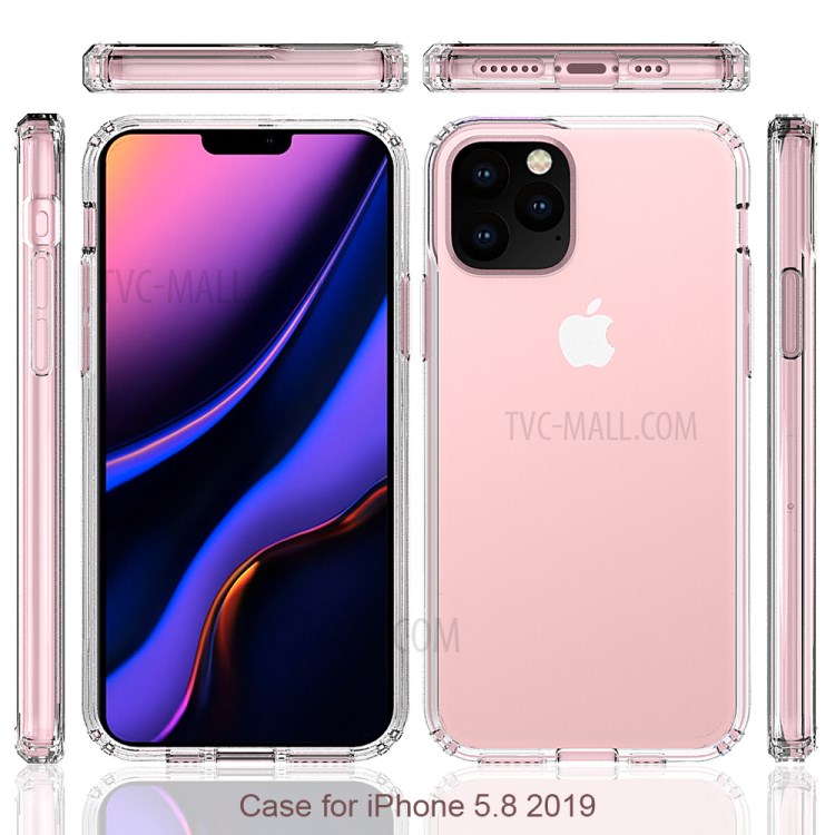 50Pcs/Pack Clear Acrylic + TPU Hybrid Back Case for iPhone (2019) 5.8-inch - Transparent-2