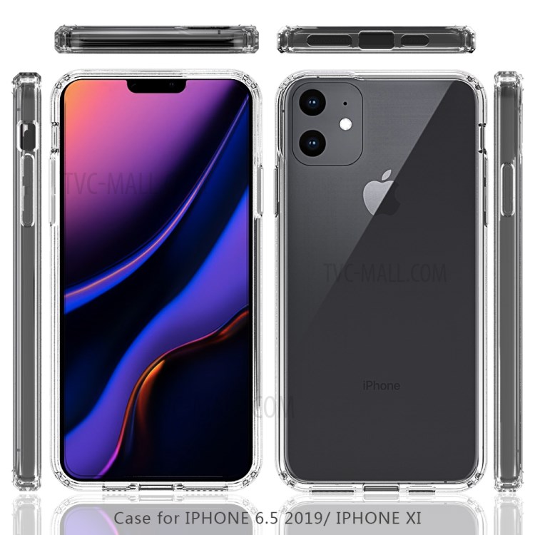 50Pcs/Pack Clear Acrylic + TPU Hybrid Phone Shell for iPhone (2019) 6.5-inch - Transparent-2