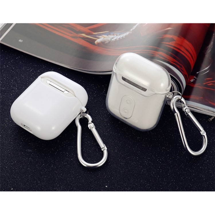 TPU Clear Airpods Transparente Para Apple Airpods Com Estojo De Carregamento (2016) - Branco-4