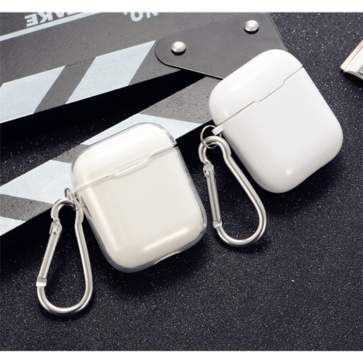 TPU Clear Airpods Transparente Para Apple Airpods Com Estojo De Carregamento (2016) - Branco-5