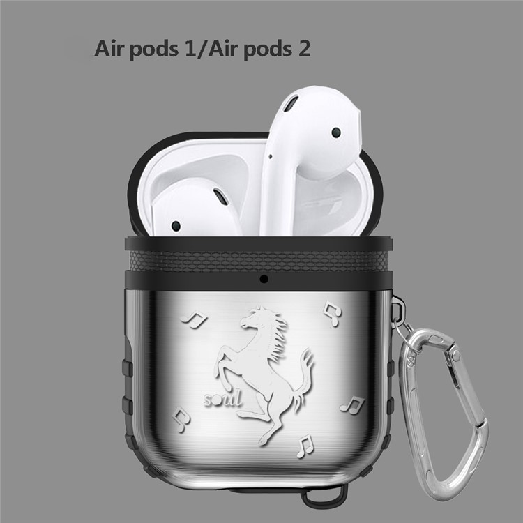 Silicone + Metal Hybrid Case for Apple AirPods with Charging Case (2019) (2016) / Wireless Charging Case (2019) - Silver-3