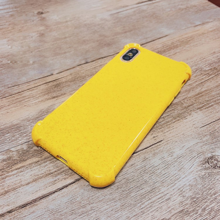 Shock-proof  Wheat Straw TPU Phone Case for iPhone X / XS - Yellow-2