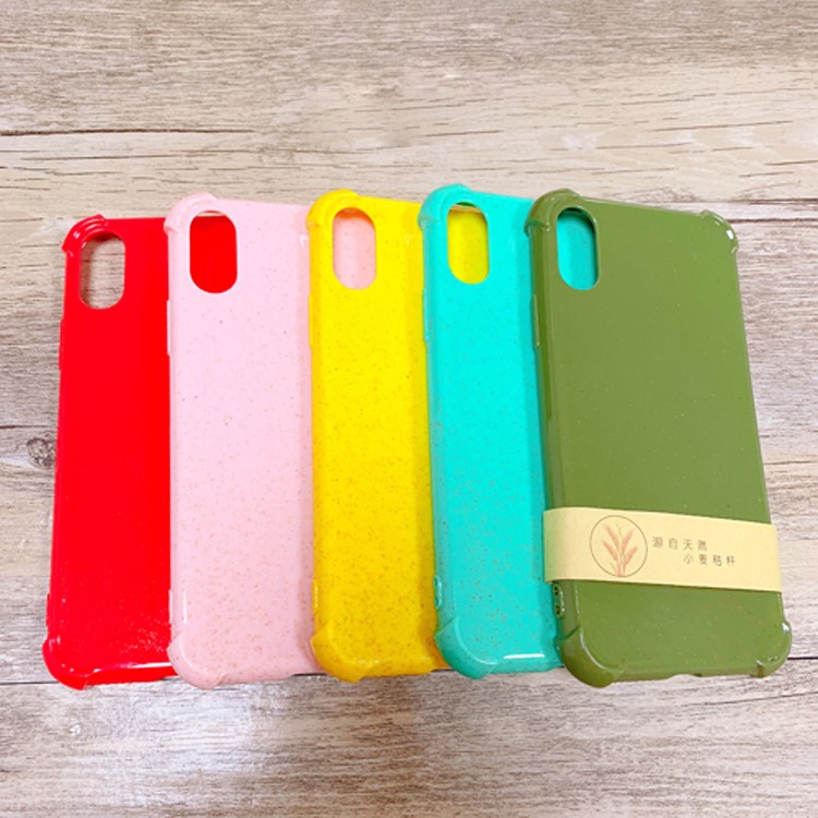 Shock-proof  Wheat Straw TPU Phone Case for iPhone X / XS - Yellow-6