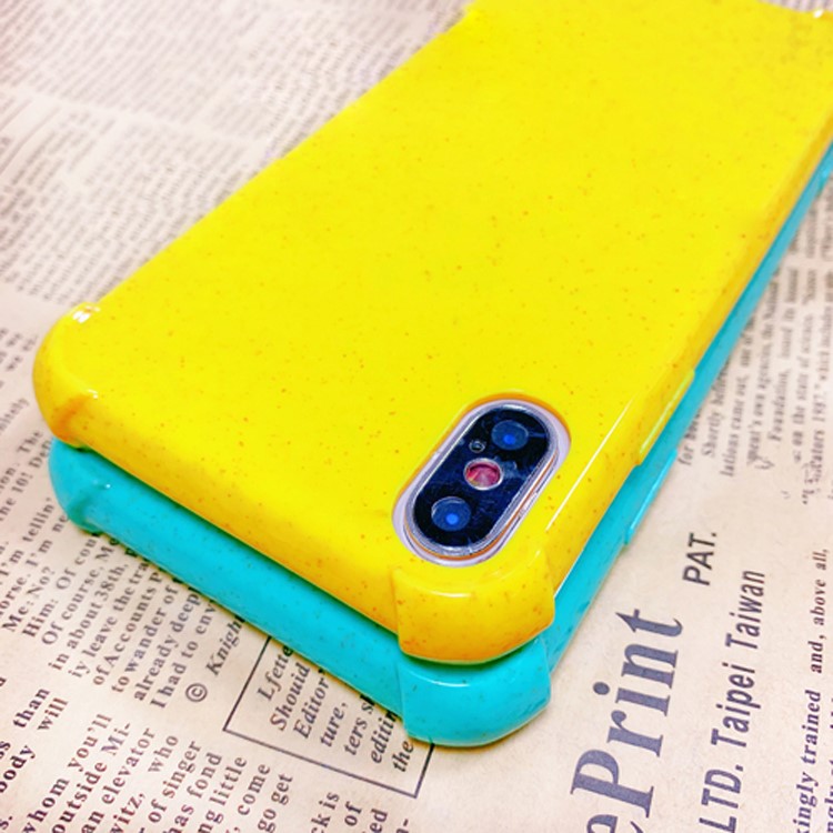 TPU Wheat Straw Anti-drop Phone Shell for iPhone XS Max 6.5 inch - Yellow-4