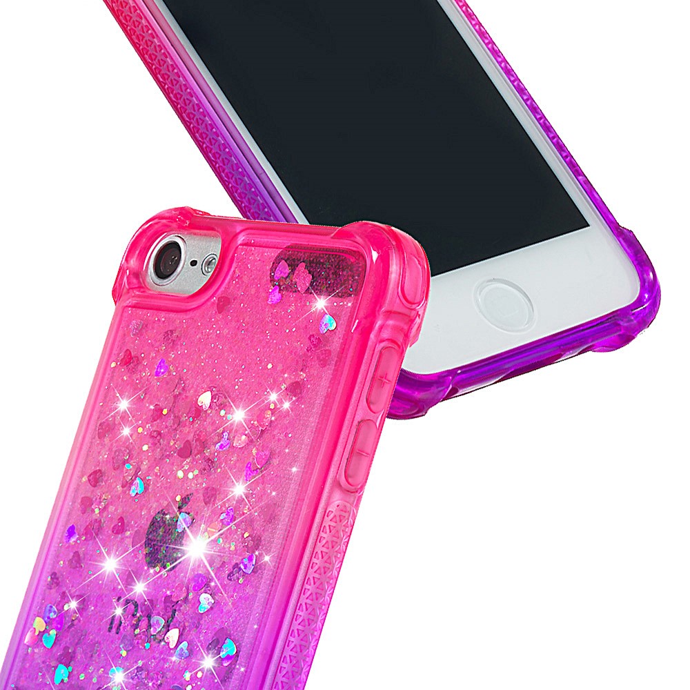 Gradient Glitter Powder Quicksand TPU Case for iPod Touch (2019) / Touch 6 / Touch 5 - Rose / Purple-4