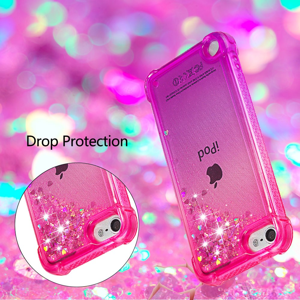 Gradienten -glitzer -pulver Quicksand TPU -hülle Für Ipod Touch (2019) / Berührung 6 / Berührung 5 - Rose / Violett