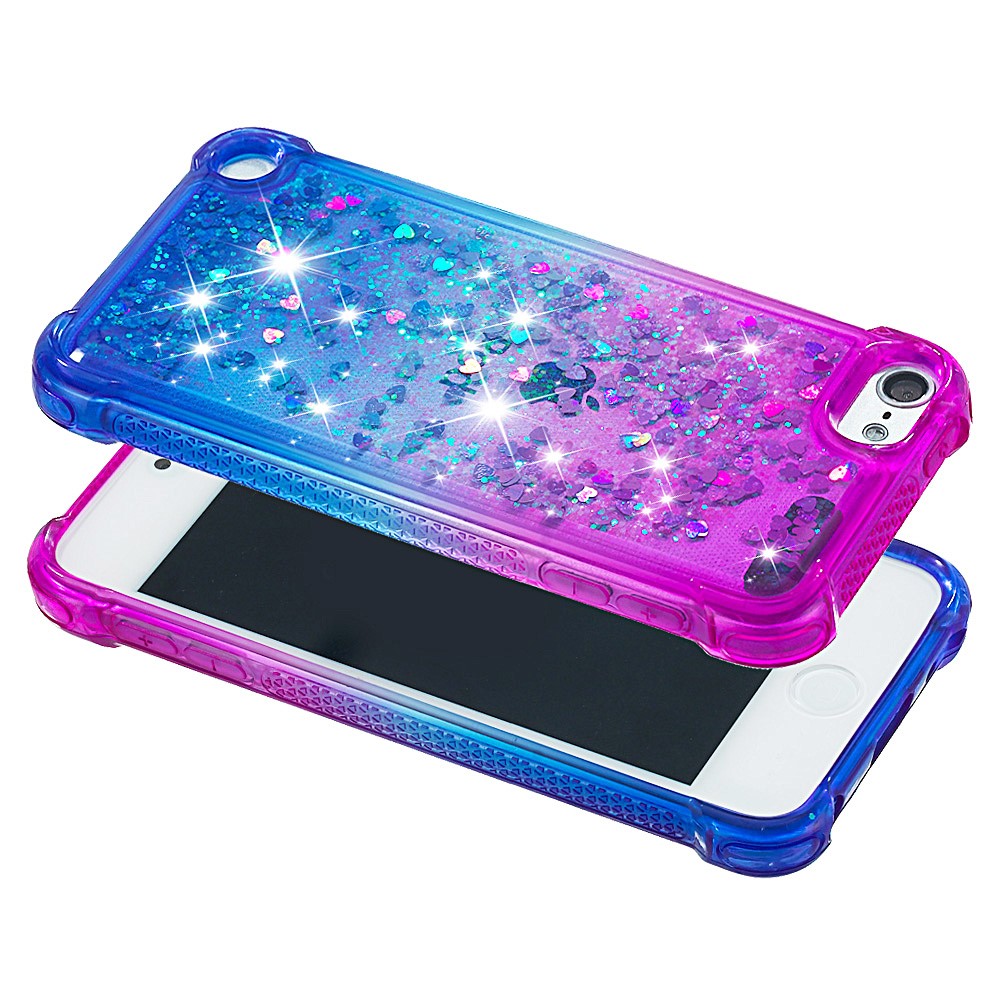 Gradient Glitter Powder Quicksand TPU Case for iPod Touch (2019) / Touch 6 / Touch 5 - Purple / Dark Blue-3