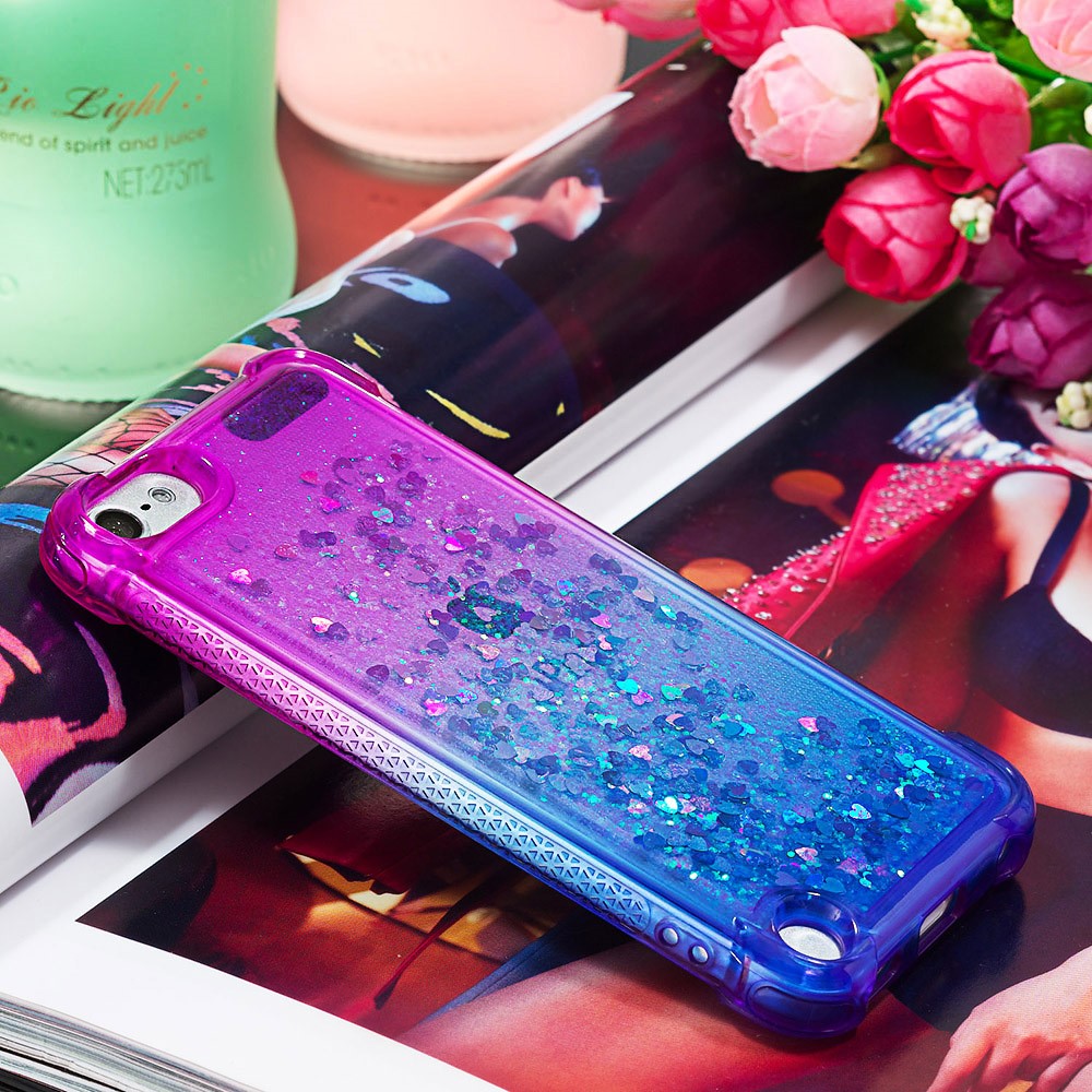 Gradient Glitter Powder Quicksand TPU Case for iPod Touch (2019) / Touch 6 / Touch 5 - Purple / Dark Blue-6