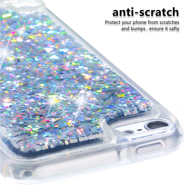 Dynamic Glitter Powder Sequins TPU Soft Case for iPod Touch (2019) / Touch 6 / Touch 5 - Silver-4