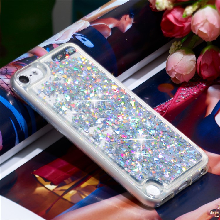 Dynamic Glitter Powder Sequins TPU Soft Case for iPod Touch (2019) / Touch 6 / Touch 5 - Silver-6