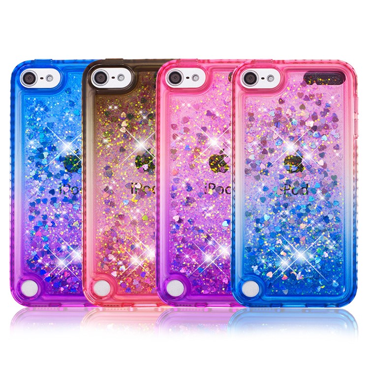 Strass Decoração Glitter Pó TPU Telefone Shell Para Pod Touch (2019) / 6 / 5 - Castanho / Vermelho-10