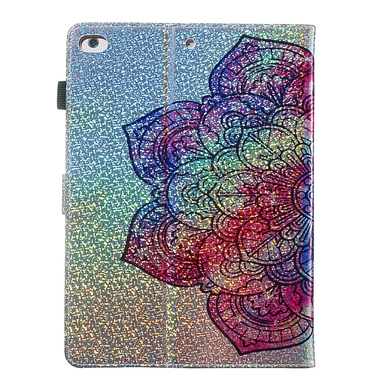 Reflective Wallet Stand Leather Case for iPad Air 2/Air (2013)/iPad 9.7-inch (2018)/iPad 9.7-inch (2017) - Flower-3