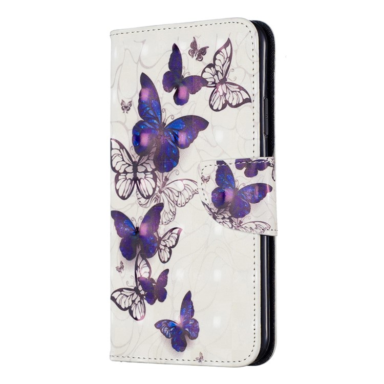 La Decoración Del Punto Ligero Modeló La Caja De Cuero Del Teléfono De La Cartera Para El Iphone (2019) 6,5 Pulgadas - Bandadas De Mariposas-2