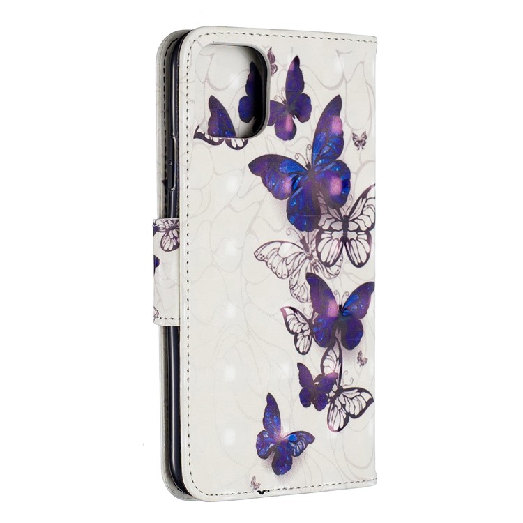 La Decoración Del Punto Ligero Modeló La Caja De Cuero Del Teléfono De La Cartera Para El Iphone (2019) 6,5 Pulgadas - Bandadas De Mariposas-3