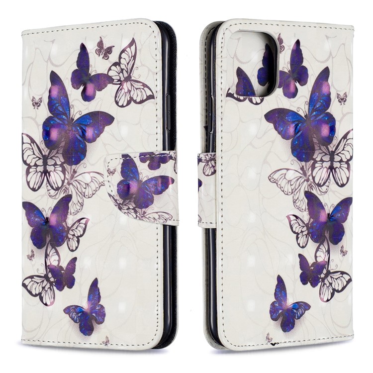 La Decoración Del Punto Ligero Modeló La Caja De Cuero Del Teléfono De La Cartera Para El Iphone (2019) 6,5 Pulgadas - Bandadas De Mariposas-4