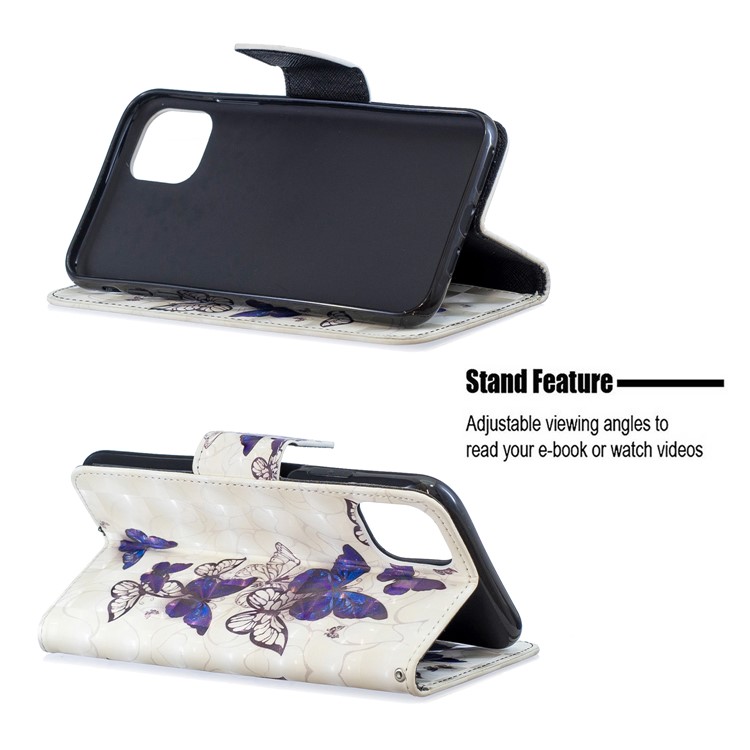 La Decoración Del Punto Ligero Modeló La Caja De Cuero Del Teléfono De La Cartera Para El Iphone (2019) 6,5 Pulgadas - Bandadas De Mariposas-5