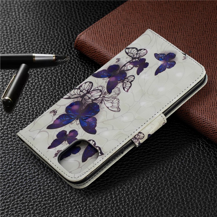 La Decoración Del Punto Ligero Modeló La Caja De Cuero Del Teléfono De La Cartera Para El Iphone (2019) 6,5 Pulgadas - Bandadas De Mariposas-8