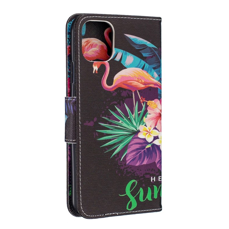 Light Spot Decor Patterned Leather Wallet Phone Shell for iPhone (2019) 6.5-inch - Flamingo-3