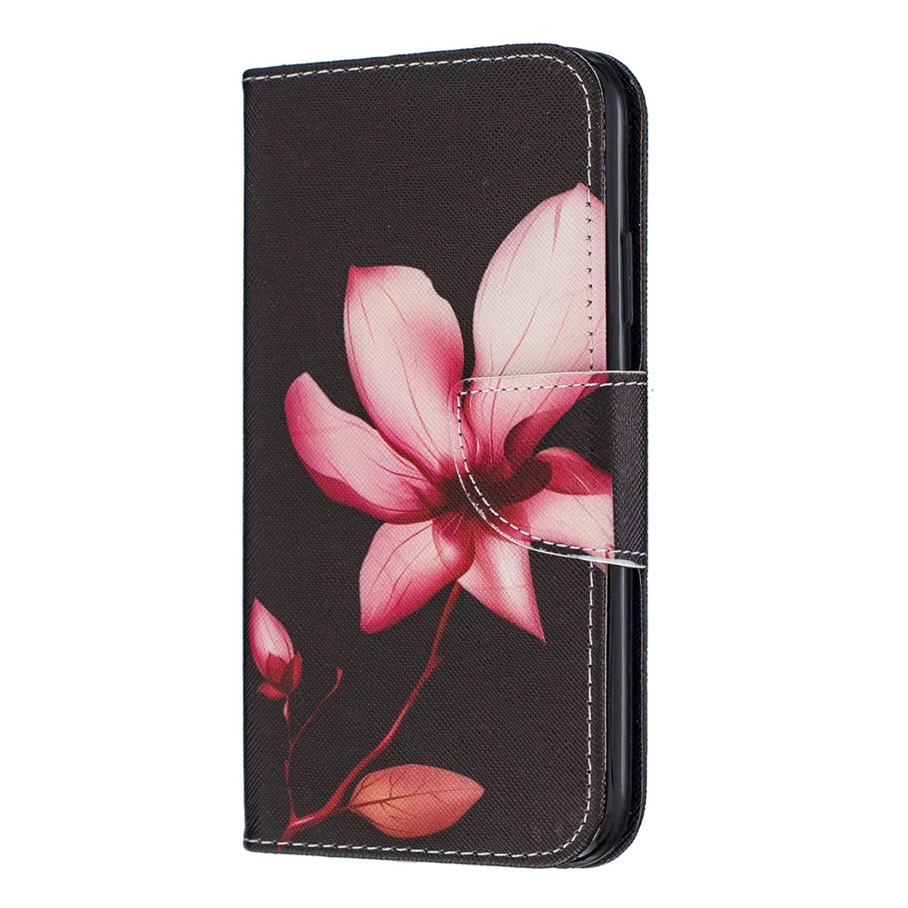 Pattern Printing Cross Texture Wallet Stand Flip Leather Case for iPhone (2019) 6.1-inch - Kapok-2