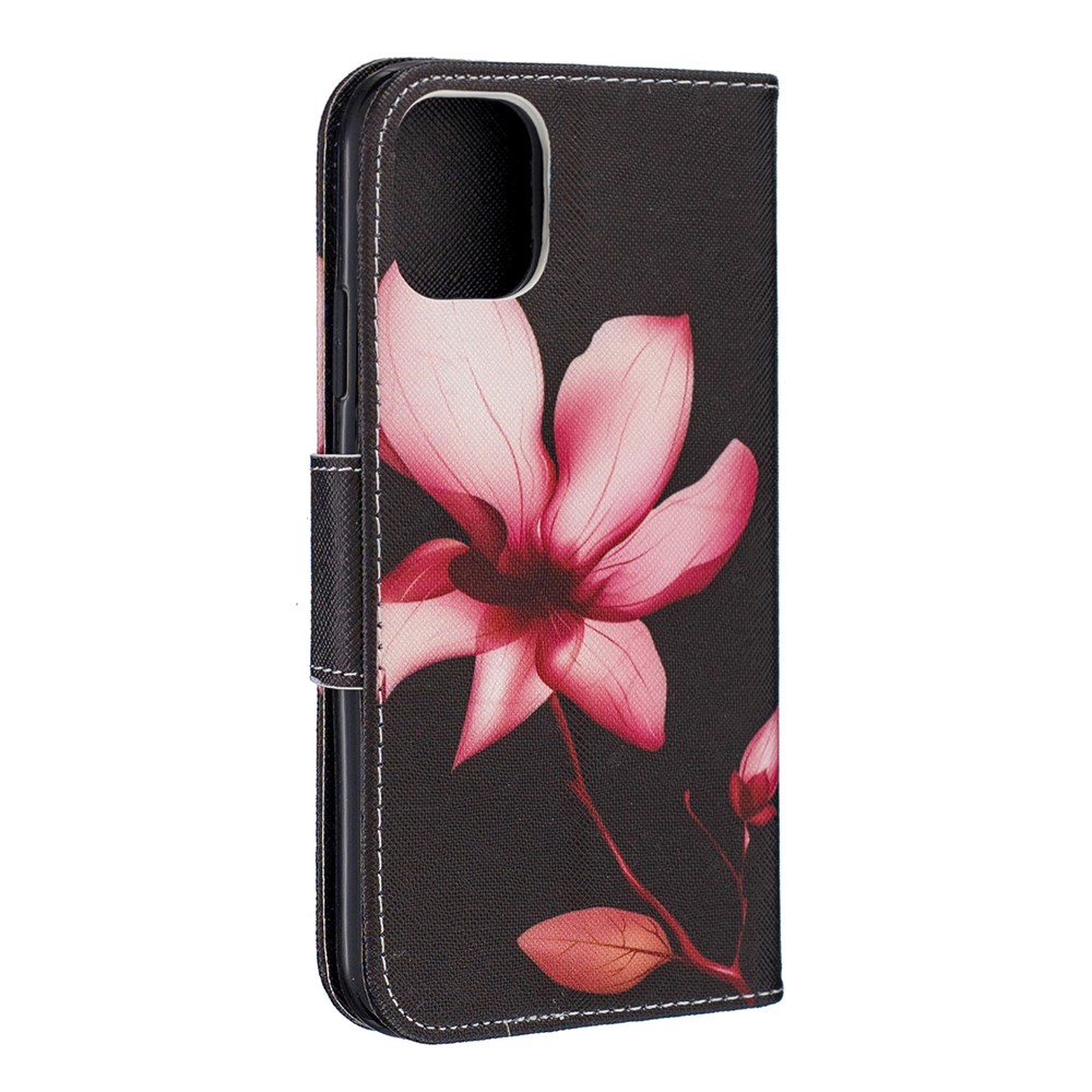 Pattern Printing Cross Texture Wallet Stand Flip Leather Case for iPhone (2019) 6.1-inch - Kapok-3